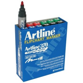 Artline 370 Flipchart Markers Assorted Box 137041