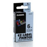 CASIO® EZ Label Tape Cartridge 6mm x 8m Black/Clear XR-6X