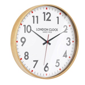 LONDON CLOCK CO. Large Boho Clock Natural Wood 24324