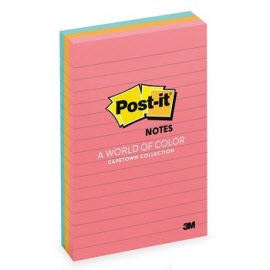 Post-it® Notes 660-3AN Cape Town 98 x 149mm Lined