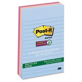 Post-it® Notes Super Sticky 660-3SSNRP Bali 98 x 149mm Lined