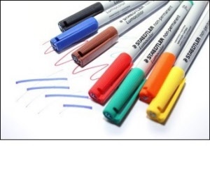 Staedtler 316-9 Lumocolor Non-Permanent Markers, 0.6mm Fine Point, Box of 10