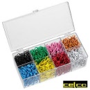 CELCO 33mm Paper Clips Vinyl Assorted Colours Pk800 (0362450)