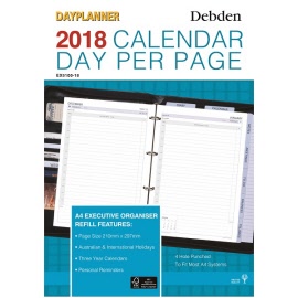 DayPlanner Executive A4 Edition Daily Dated Diary Refill EX5100