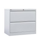 GO Steel 2 Drawer Lateral Filing Cabinet GLF2SG Silver Grey