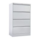GO Steel 4 Drawer Lateral Filing Cabinet GLF4SG Silver Grey