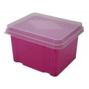 ITALPLAST 32 Litre File Storage Box Tinted Pink I307TPK