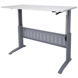 Rapid Span Electric Height Adjustable Desk 1500 x 700mm White Top with Silver Frame SE-157SW